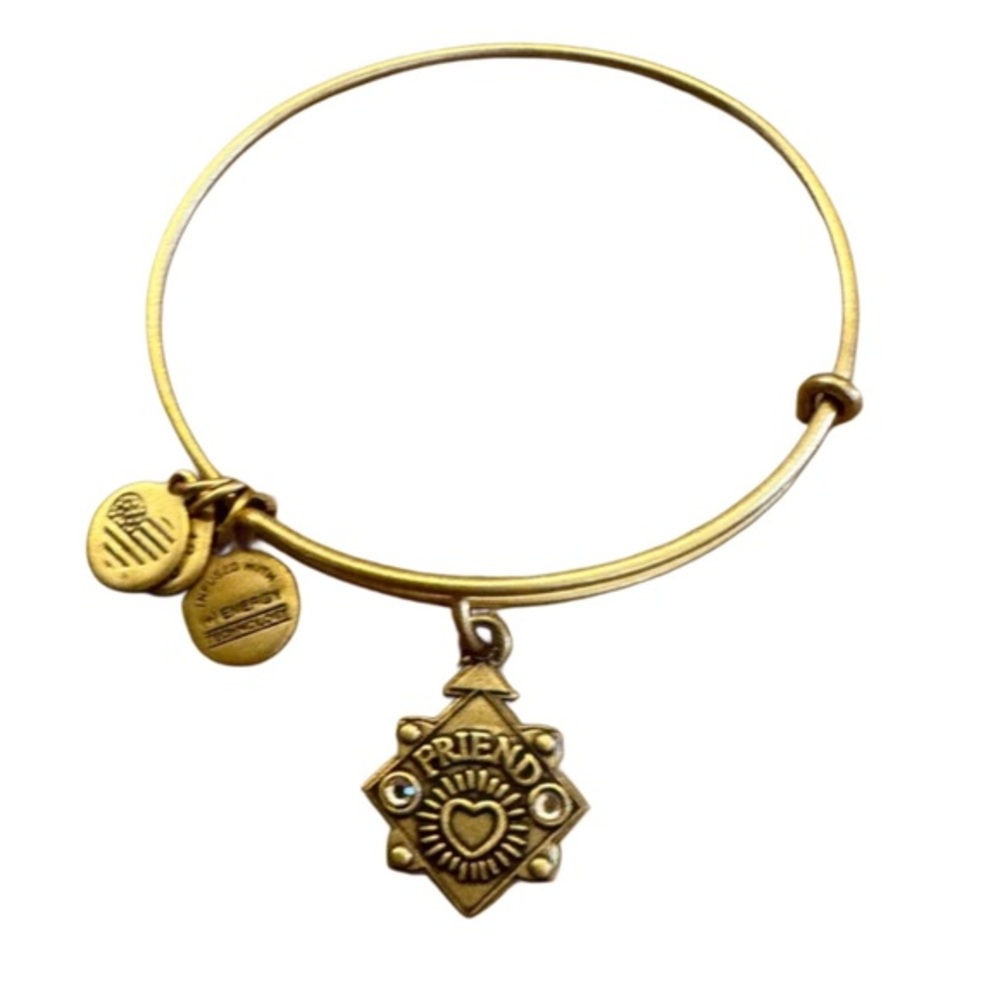 Alex and Ani Gold Friend Crystal Heart Charm Bracelet